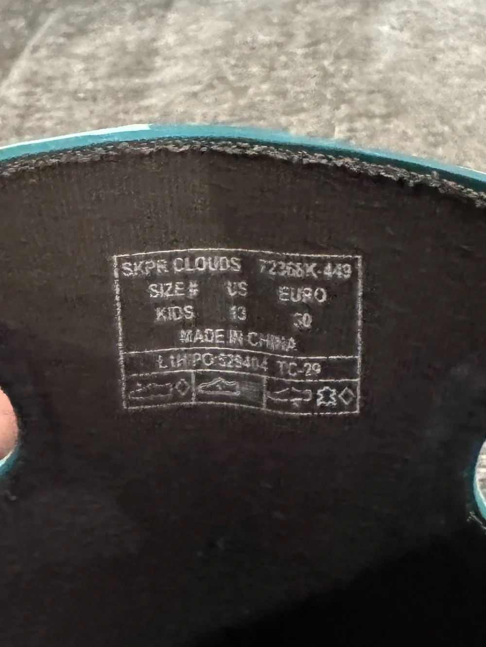 Bogs Kids Teal Abstract Pattern Rain Boots with Mint Trim Size 13